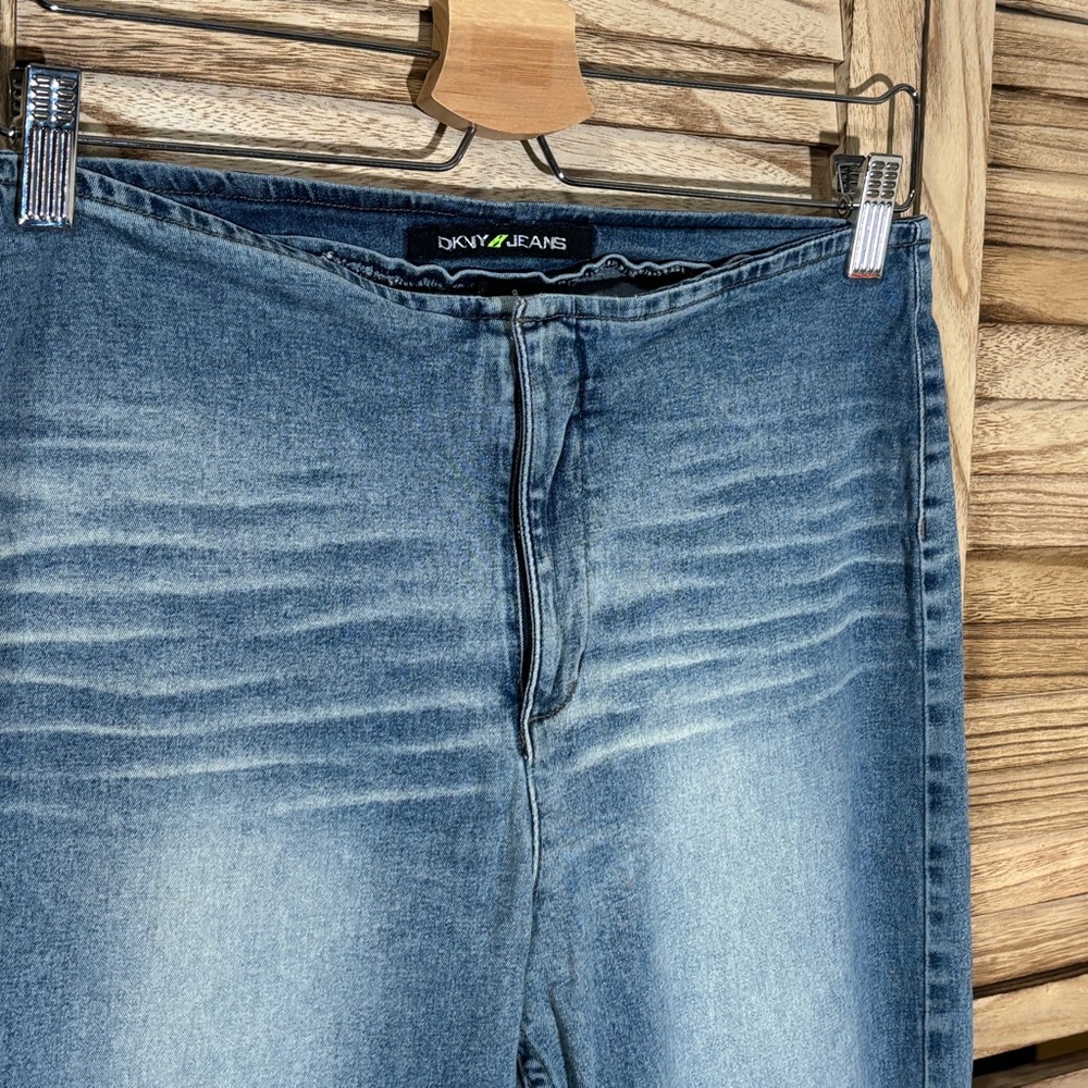 DKNY Light Blue Flare Jeans No Waist - Picture 3 of 6